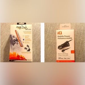 Smartphone Magnet Mount & 3 Lightning Dual Rapid In-Car Chargers